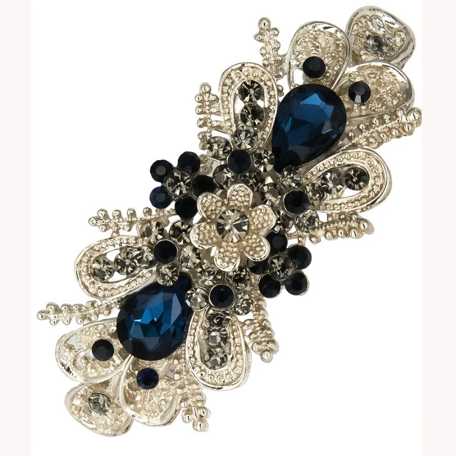 1pc Alloy Rhinestone Hair Clip, Evening Updo Hair Accessory, Gift