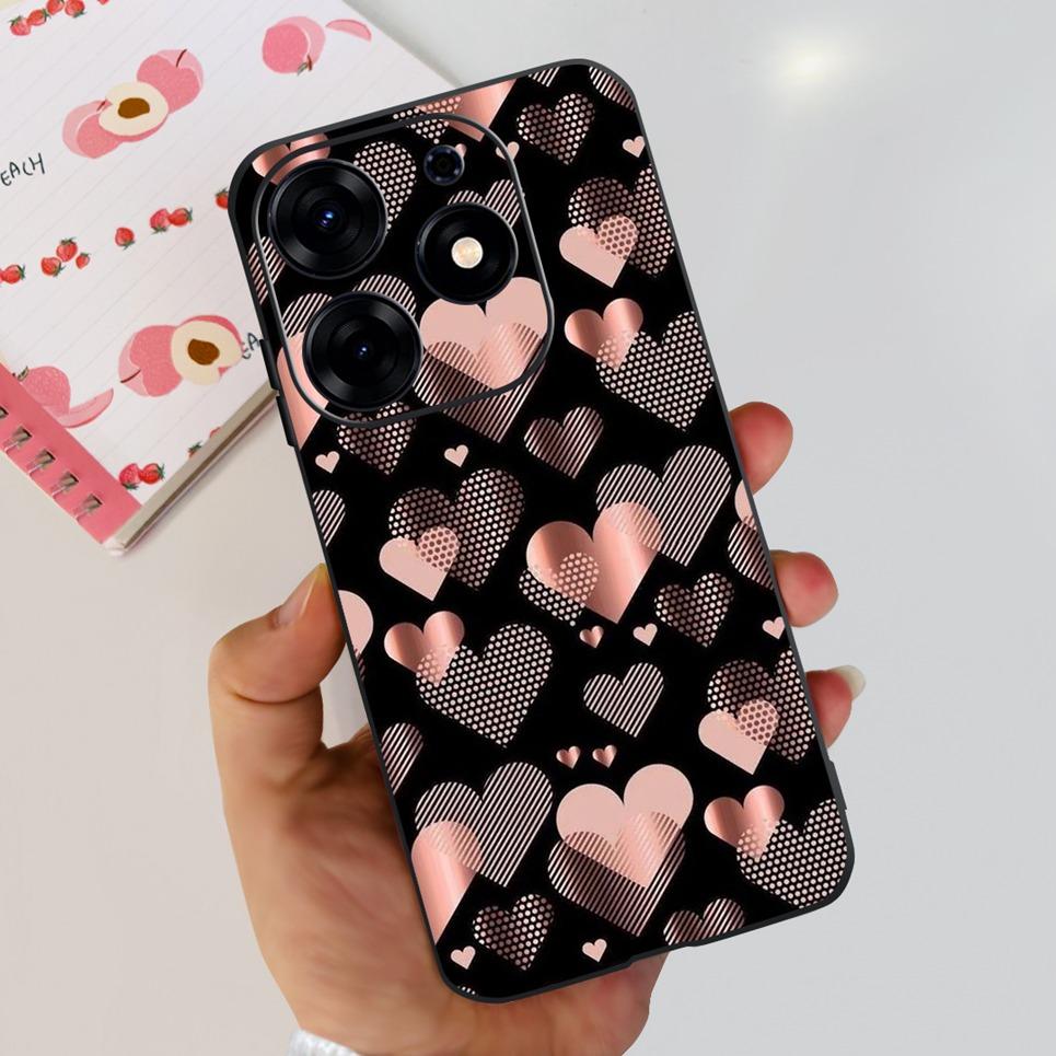 For Tecno Spark 10 Pro Spark 10C Case  Spark 9 Pro Spark 8c spark 7 Back Cover Bumper Clear Soft TPU Silicone Cute Cat Cartoon