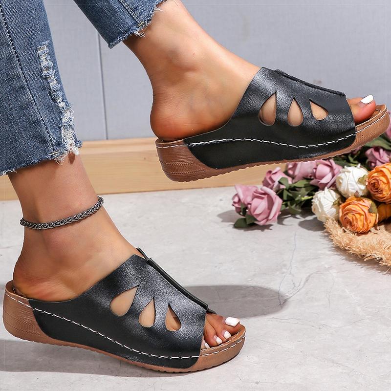 Mode Damen Sandalen Keilabsatz Sandalen Sommer Schuhe Damen Hausschuhe Sandalen mit Absatz Bequeme Keilschuhe Damensommerschuhe