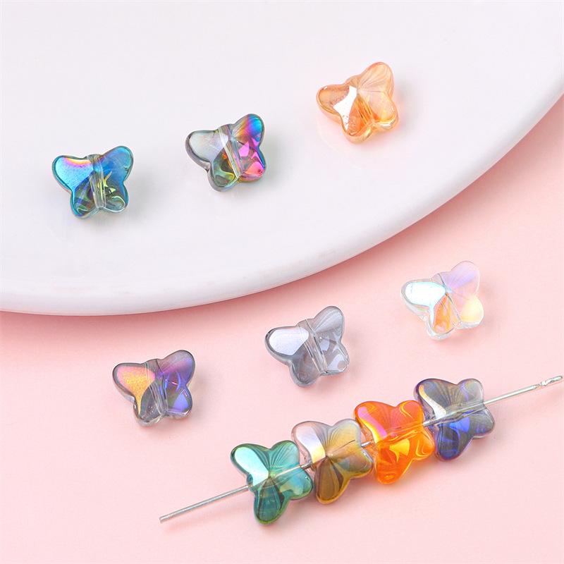 Glass Dazzle Color Butterfly Crystal Beads Loose Beads Handmade DIY Beading Bracelet Glass Beads Homemade Jewelry Accessories Beads for Jewelry Making