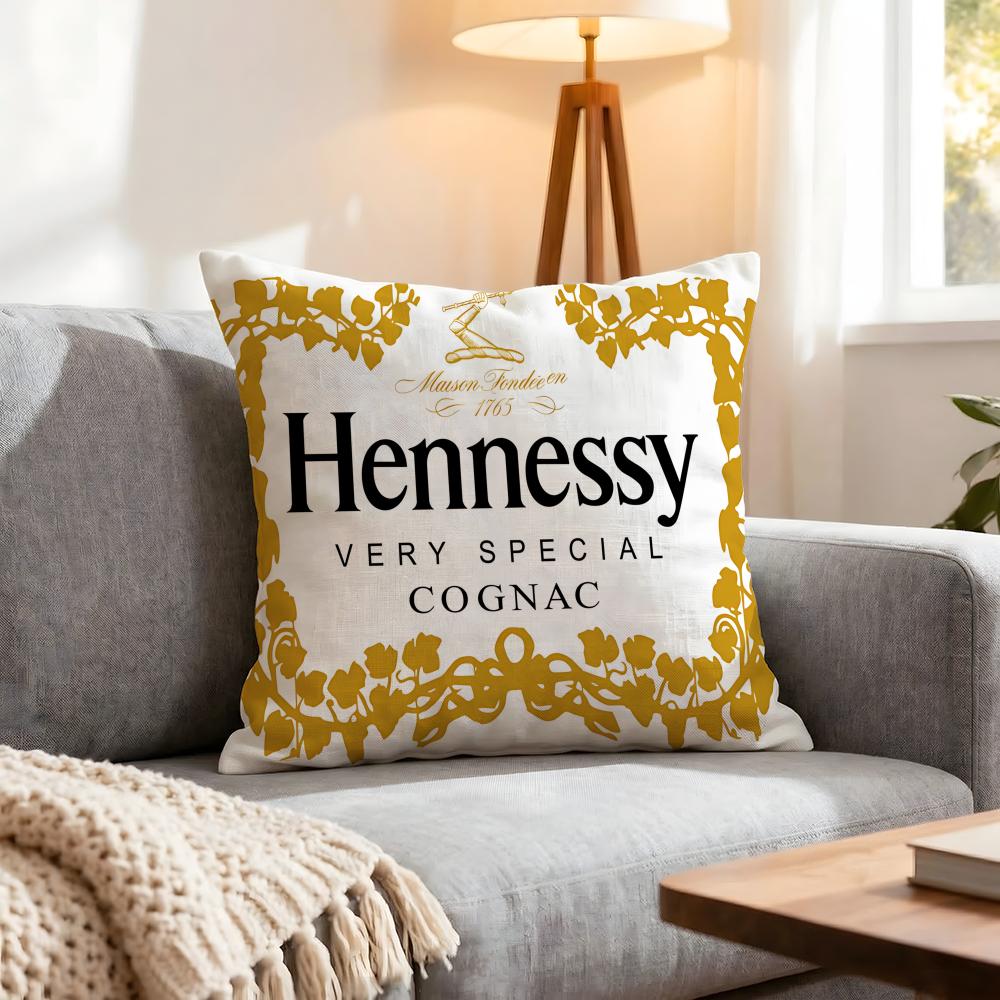 Premium Hennessy Cushion Cover 1Pcs Decorative Covers Soft Cushion Case For Sofa Couch Decor 40X40 45X45 Pillowcases