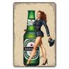 Vintage Metal Sexy Girl Pin Up Girls Plaque Tin Signs Cola Beer Airplane Metal Poster Retro for Bar Pub Club Home Wall Art Decor