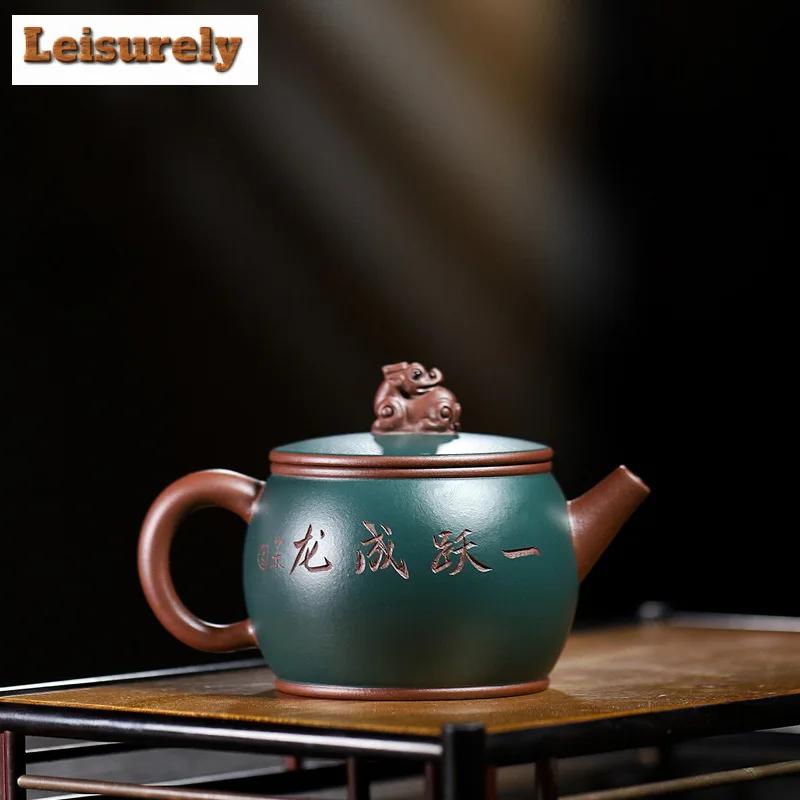 280 ml Yixing Surowa Ruda Fioletowa Gliniana Czajniczek Słynny Ręcznie Robiony Czajnik Dargon Piękny Czajnik Do Zaparzania Herbaty Chiński Zestaw Do Herbaty Zisha Kung Fu