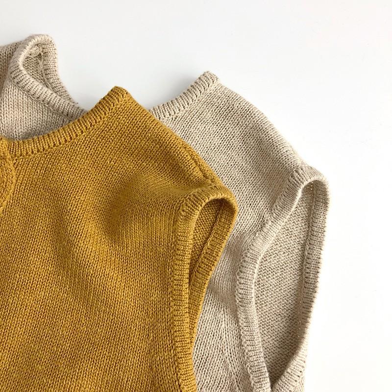 Kids Vintage Knit Vest Casual Sleeveless Cardigan Boys Girls Fall