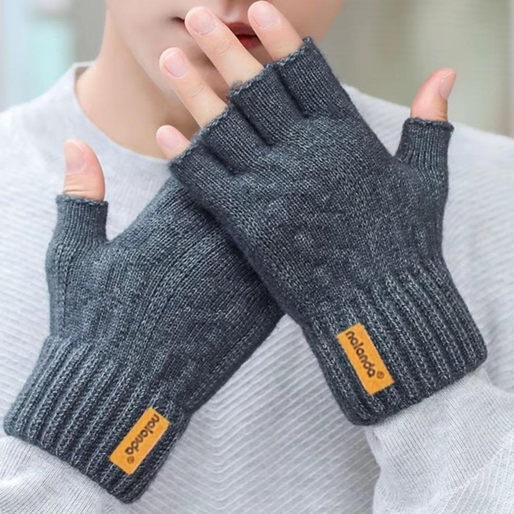 Thicken Knitted Gloves Plush Touchscreen Gloves New Fingerless Gloves  For Men Women Gifts