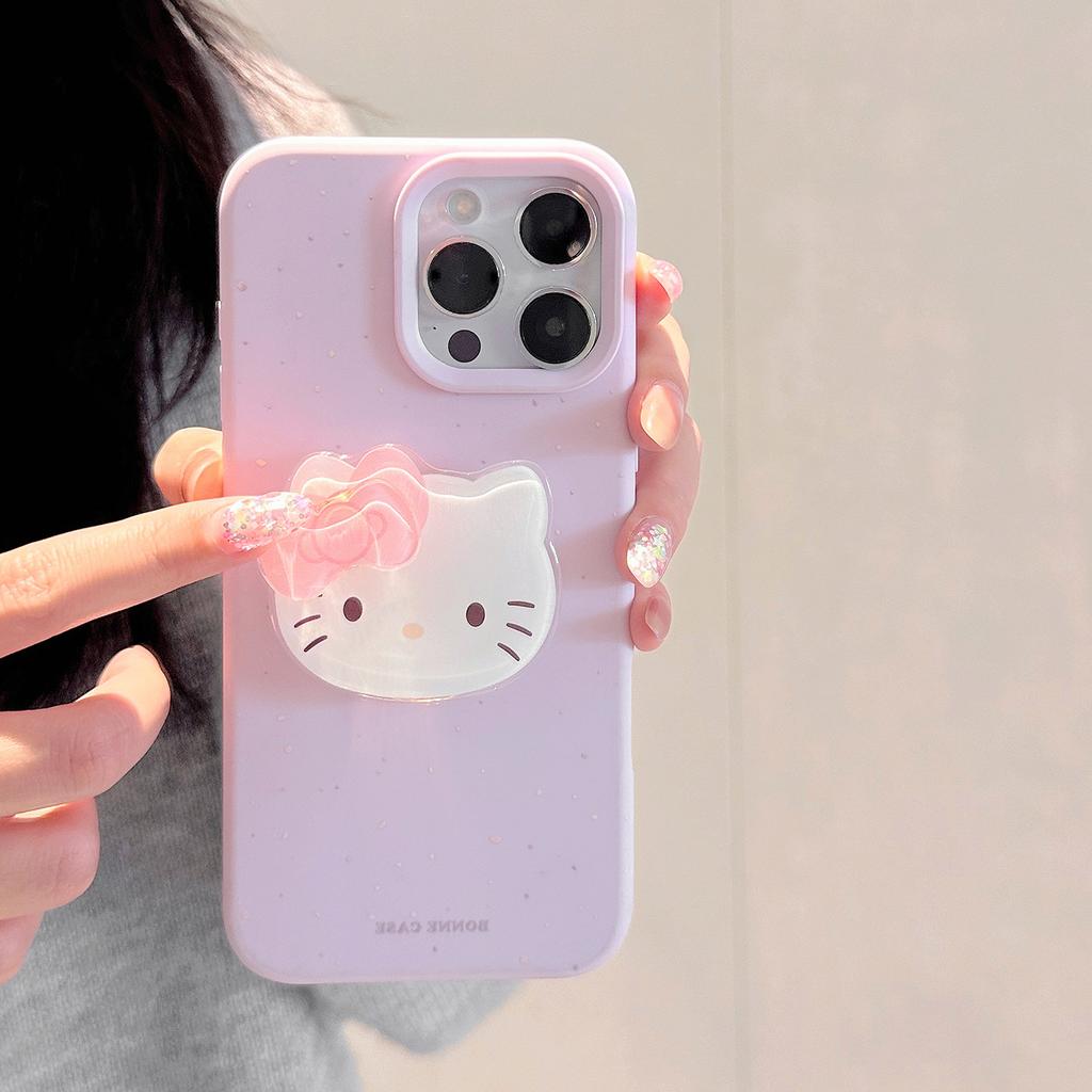 Bow cat rotating bracket for iphone17promax mobile phone case 16 cartoon 13 apple 14 pendant
