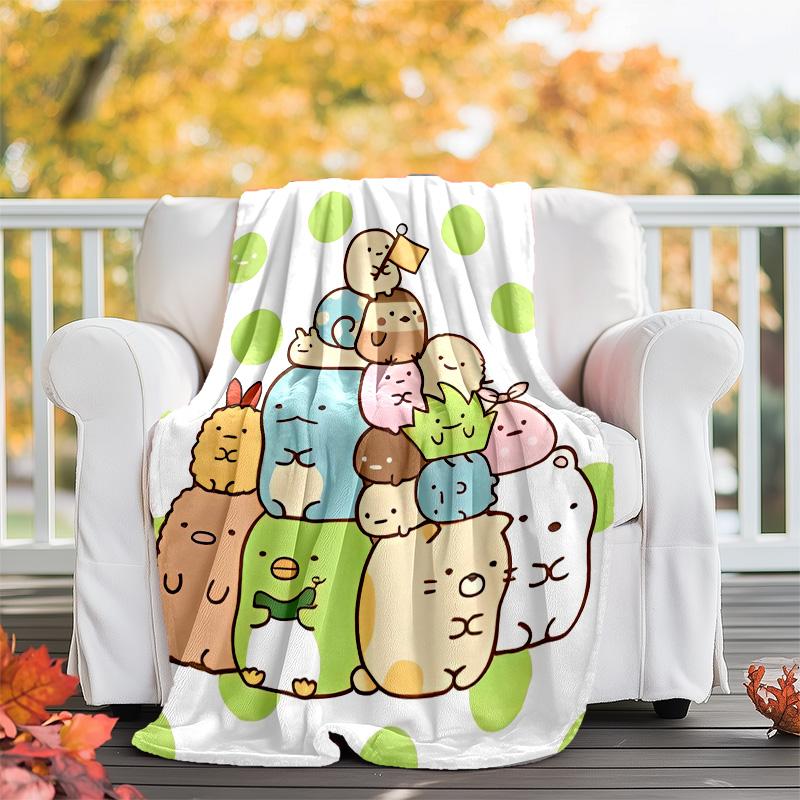 Sumikko Gurashi1 printed throw blanket—lightweight,soft,warm;versatile blanket for all seasons—perfect as &air-conditioning throw,nap blanket