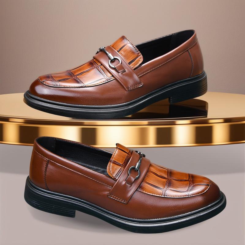 

New Men s Leather Shoes British Style Korean Retro Casual Shoes with One Foot, Small Leather Shoes Loafers Men s Singles Shoes 45