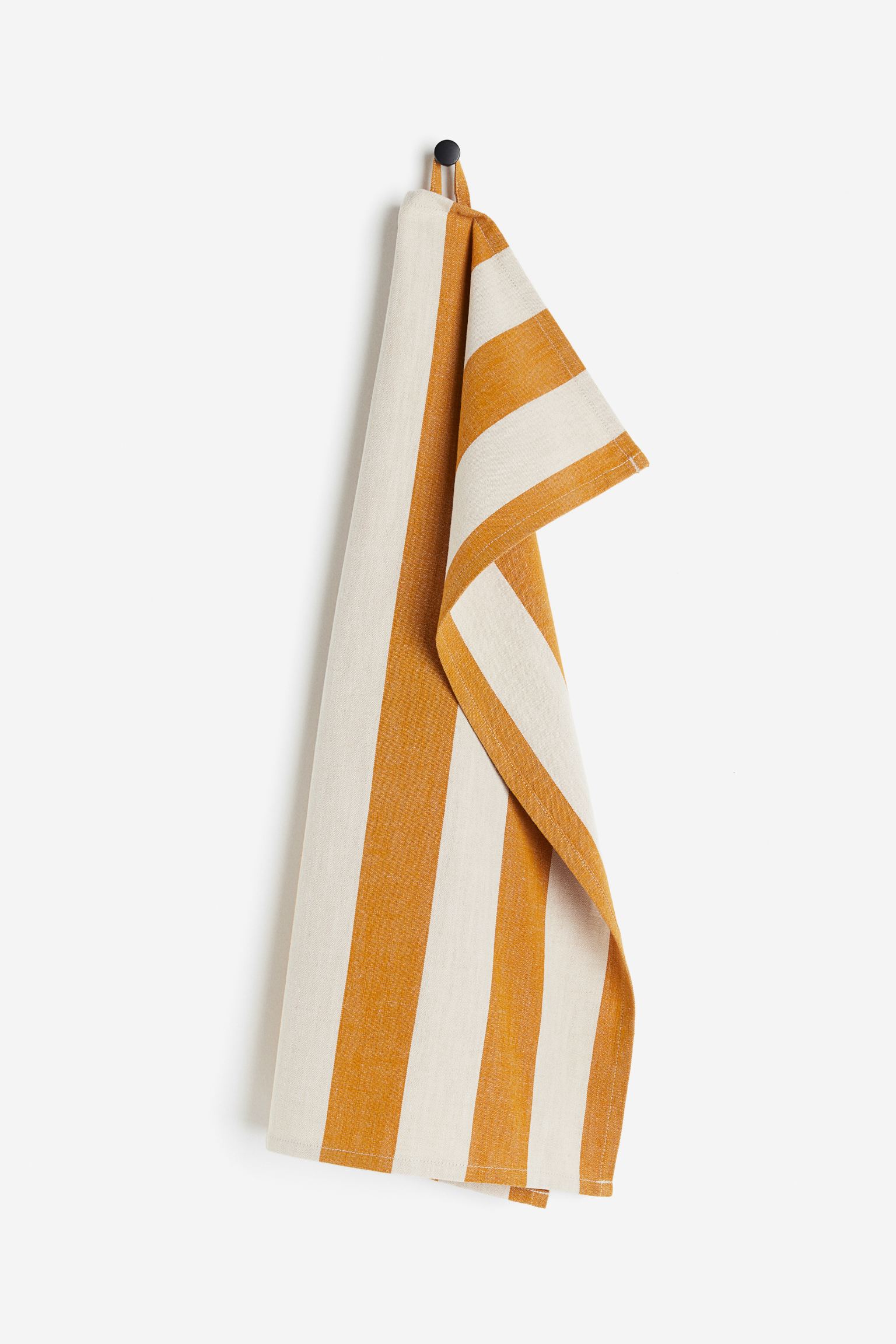 

Striped linen-blend tea towel