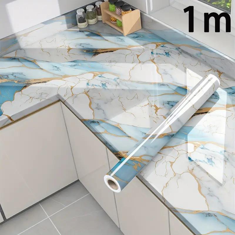 Waterproof oil proof kitchen and living room decoration wallpaper marble colored PVC stickers
