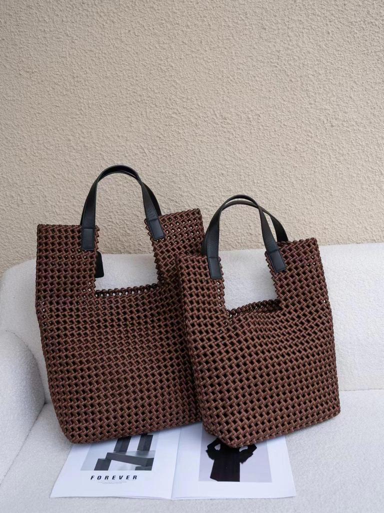 Luxury Silk Satin Tote with Windmill Knot Design - Handwoven, Hollow Niche, Large Capacity, Mother-Child Bag Available
