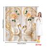4Pcs Shower Curtain Set with Non-Slip Bath Mat, Toilet Lid Cover, Contour Rug & 12 Hooks, Bathroom Decor