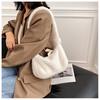 Korean Style Faux Fur Mini Shoulder Bag 2026 Trendy Plush Handbag for Women Fashion Soft Crossbody Purse