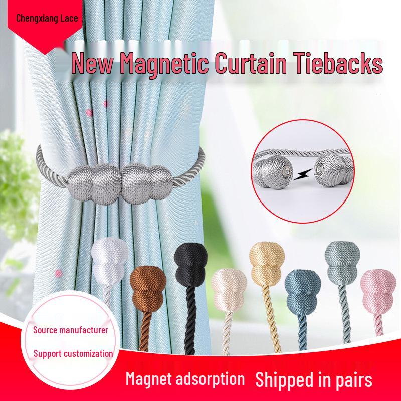 

Strong Magnetic Curtain Tiebacks with Gourd Buckle - Modern Style, No Drilling Required