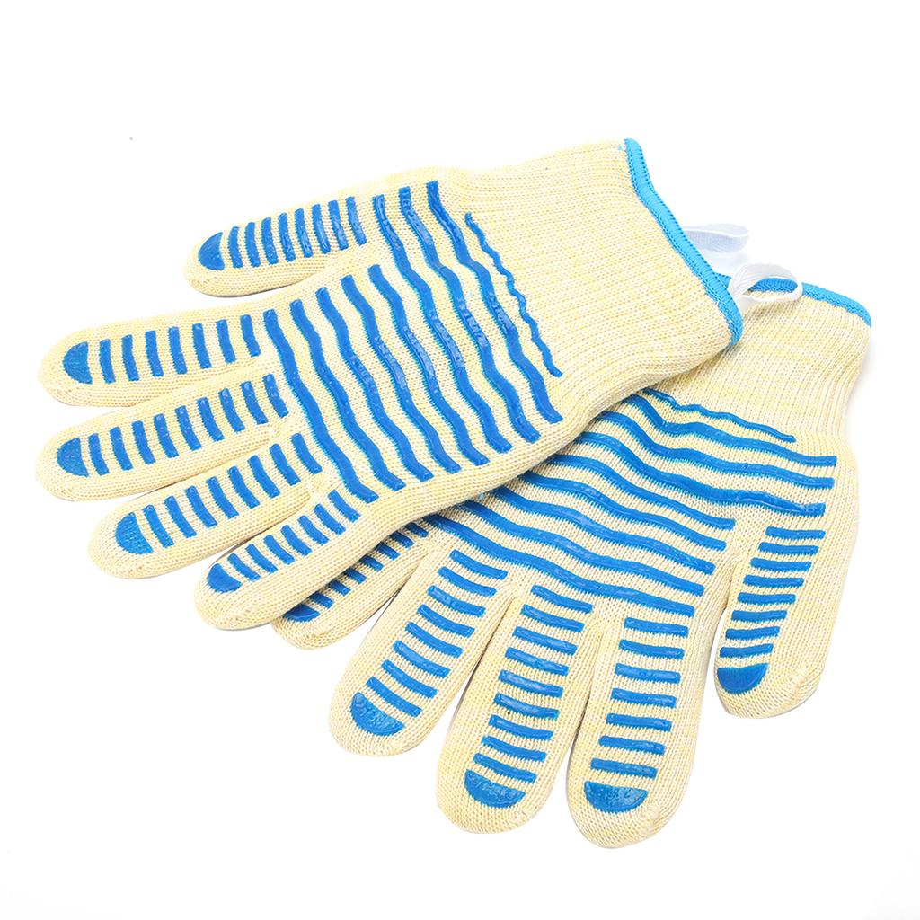 2PCS HeatResistant Glove Free Size 500 Celsius  NonSlip Flame Retardant for Microwave Oven Hand Protection