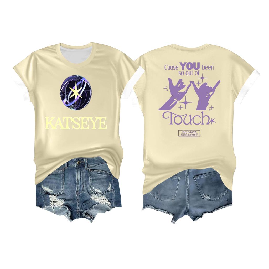 Women's Casual Printed T-shirt Round Neck Pullover Short Sleeve Top