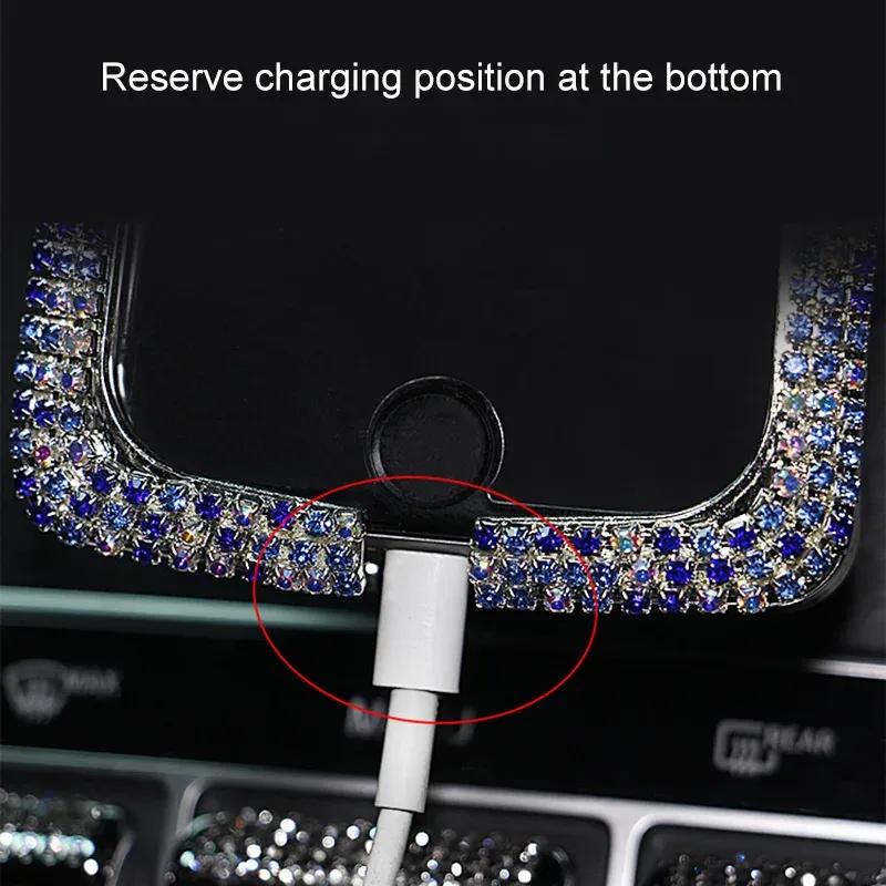 Rhinestone Bling Car Phone Holder, Girls Universal Auto Diamond Air Vent Mount Car Crystal Accessories for Women
