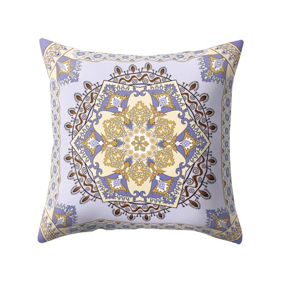 Retro Mexico Style Symmetrical Colorful Flower Waist Cushion Pillow Case Decor
