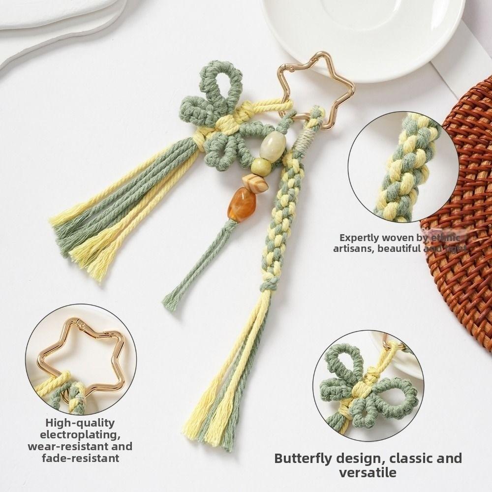 Hand Woven Handmade Woven Keychain Tassel Bag Pendant Handbag Jewelry Braided Keychain  Couple Gift
