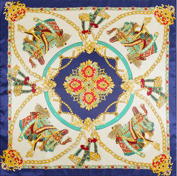 90*90cm Luxury Brand Women Silk Scarfs Van Gogh Painting Square Scarves Spring Summer Shawls For Ladies