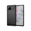 Capa de silicone com inserções de fibra de carbono preta para Google Pixel 7