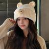 Cute Bear Hat For Women Winter Warmth Knit Windproof Cap For Casual Wear