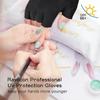 UV Protection Gloves for Gel Manicure UPF50+ Breathable Stretch with Extended Wrist Black 2 Pairs