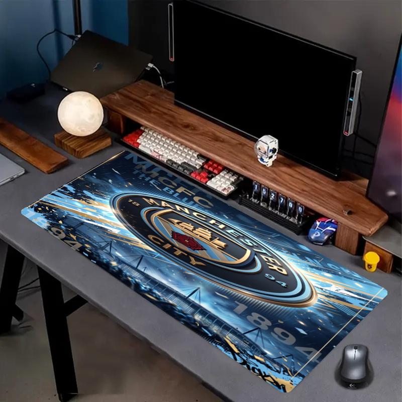 Manchester City FC Print Mouse Pad, Anti‑Slip Desktop keyboard Mat, for PC Laptop Gaming Working Daily Use, Cool Festival Birthday Gift
