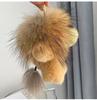 Genuine Raccoon & Rex Rabbit Fur Little Lion Bag Charm - Cute Plush Doll Women's Trendy Accessory