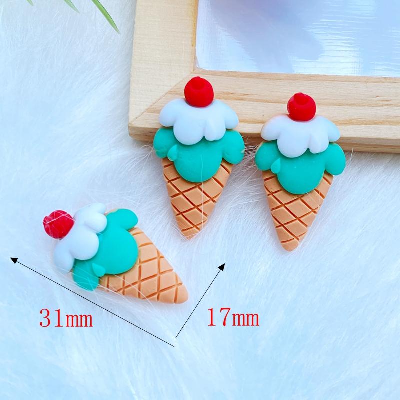 8Pcs New Mini Cute Simulation Ice Cream Flat Back Resin Cabochons Scrapbooking DIY Jewelry Craft Decoration Accessorie Q20