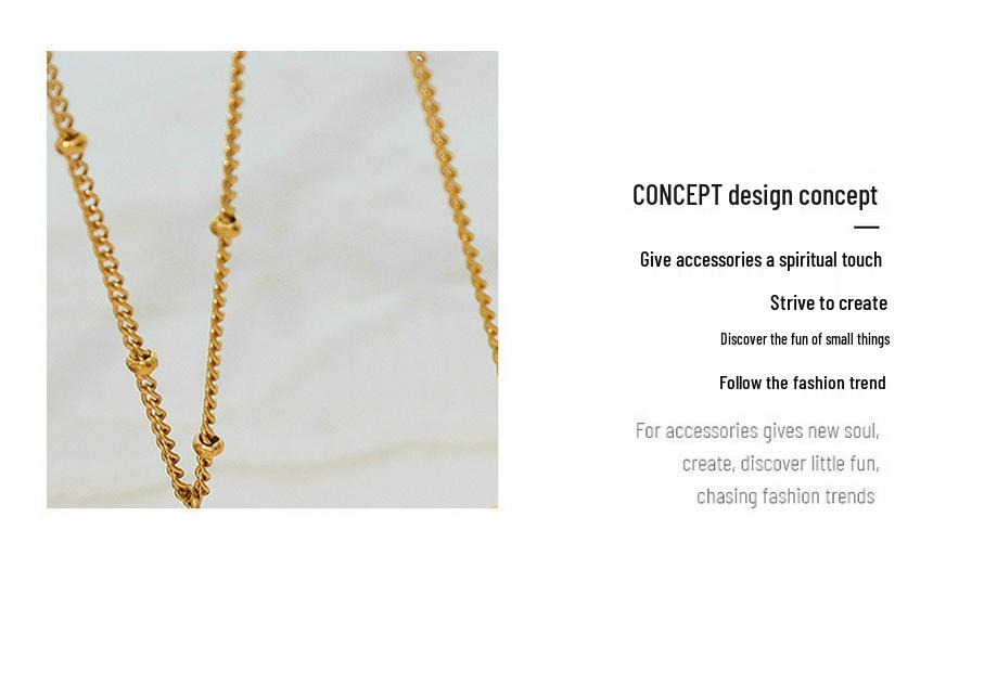 Korean Abstract Portrait Pendant Necklace - Gold Plated Titanium Steel