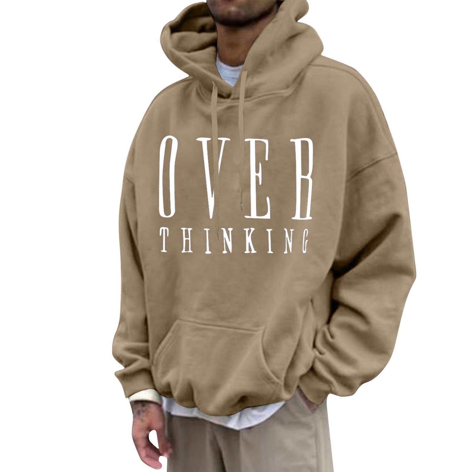 Мужская свободная толстовка с капюшоном с принтом, мужская повседневная модная спортивная толстовка XXL верблюд