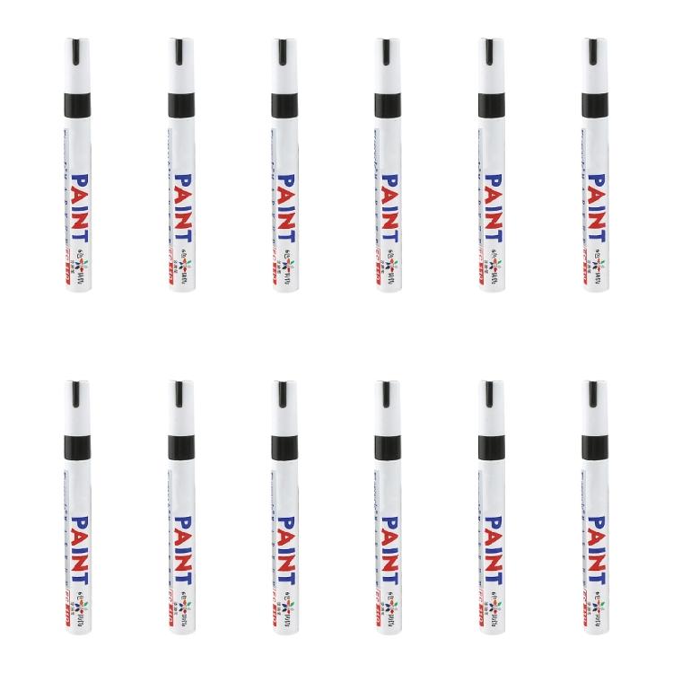 12 Pcs Permanent Markers Oil Based Paint Pen White Paint Marker Gold Marker Pen Quick-Drying Glass Pen