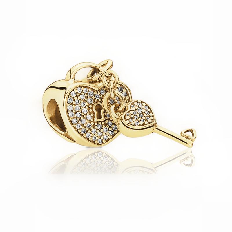 Sparking Gold Animal Heart Clip Charm Beads Dangle Fit Original Snake Bracelet Necklace Beads For Diy Jewelry Women Gift