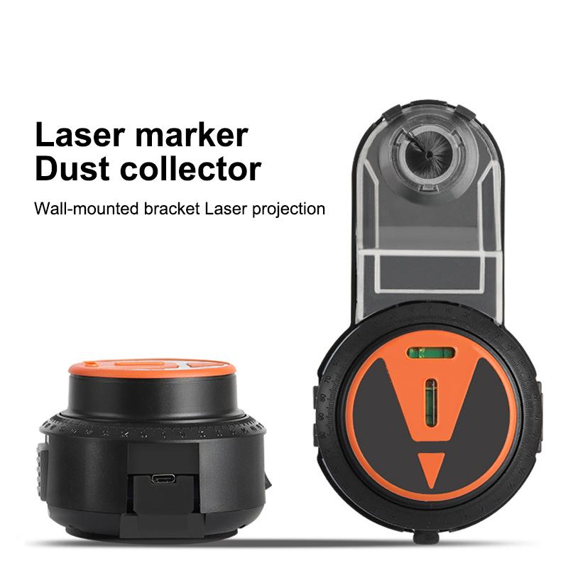 2 In 1 Drill Dust Collector & Laser Level 360° Rotatable Drilling Dust Collector Electric Self-Mounting Vacuum Sucker Drilling