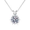 Mosang Necklace S925 Pure Silver Collar Chain Stone Pendant One Carat Wedding