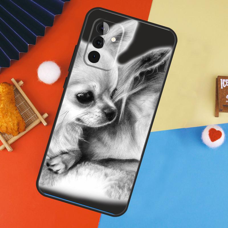 Chihuahua Face Floral Dog Case For Samsung Galaxy A54 A34 A14 A15 A35 A55 A52 A32 A12 A51 A71 A13 A23 A33 A53 Cover