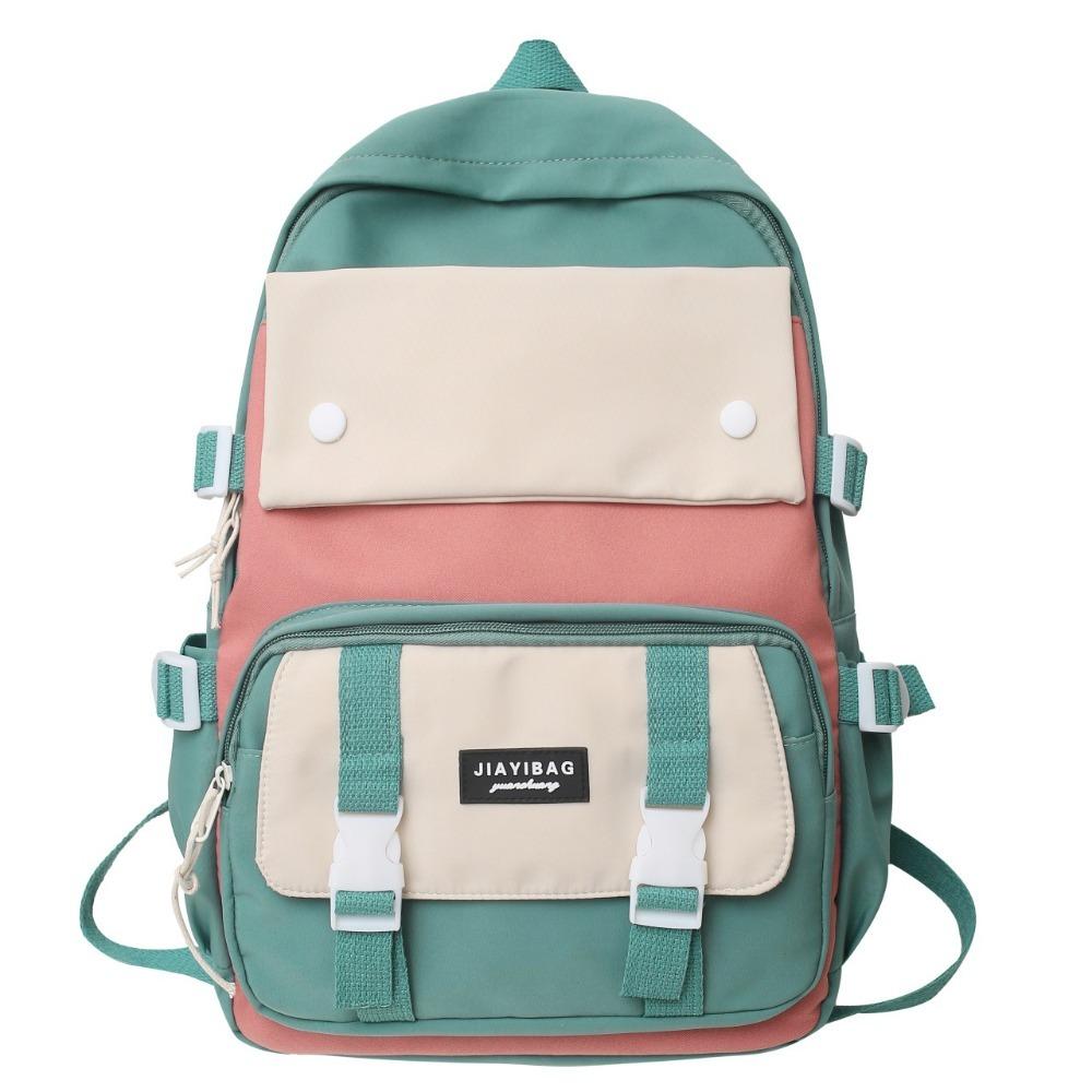 Simple Nylon Backpack Large Capacity Korean Color Book Bag Multifunction Breathable College Backpack School