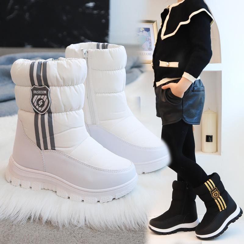 Children's Snow Boots Winter New Styles Children's High Top Winter Boots Children's Shoes with Plush Insulation Children's Cotton Boots