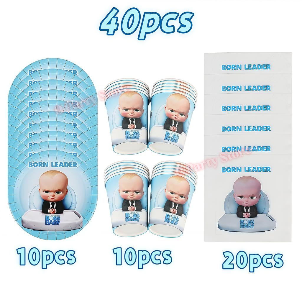 Bossed Baby Thema Neugeborene 1. Geburtstag Party Deko Becher Teller Luftballon Jungen Geburtstag Dekorationen Babyparty Zubehör Partygeschenke