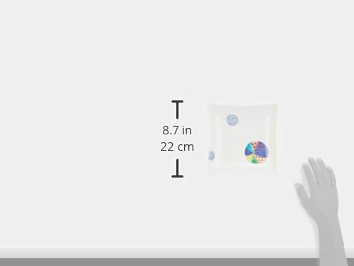 Arita Ware, Shinmine Kiln, Temari Crest, Square, 7-inch Plate, 55019