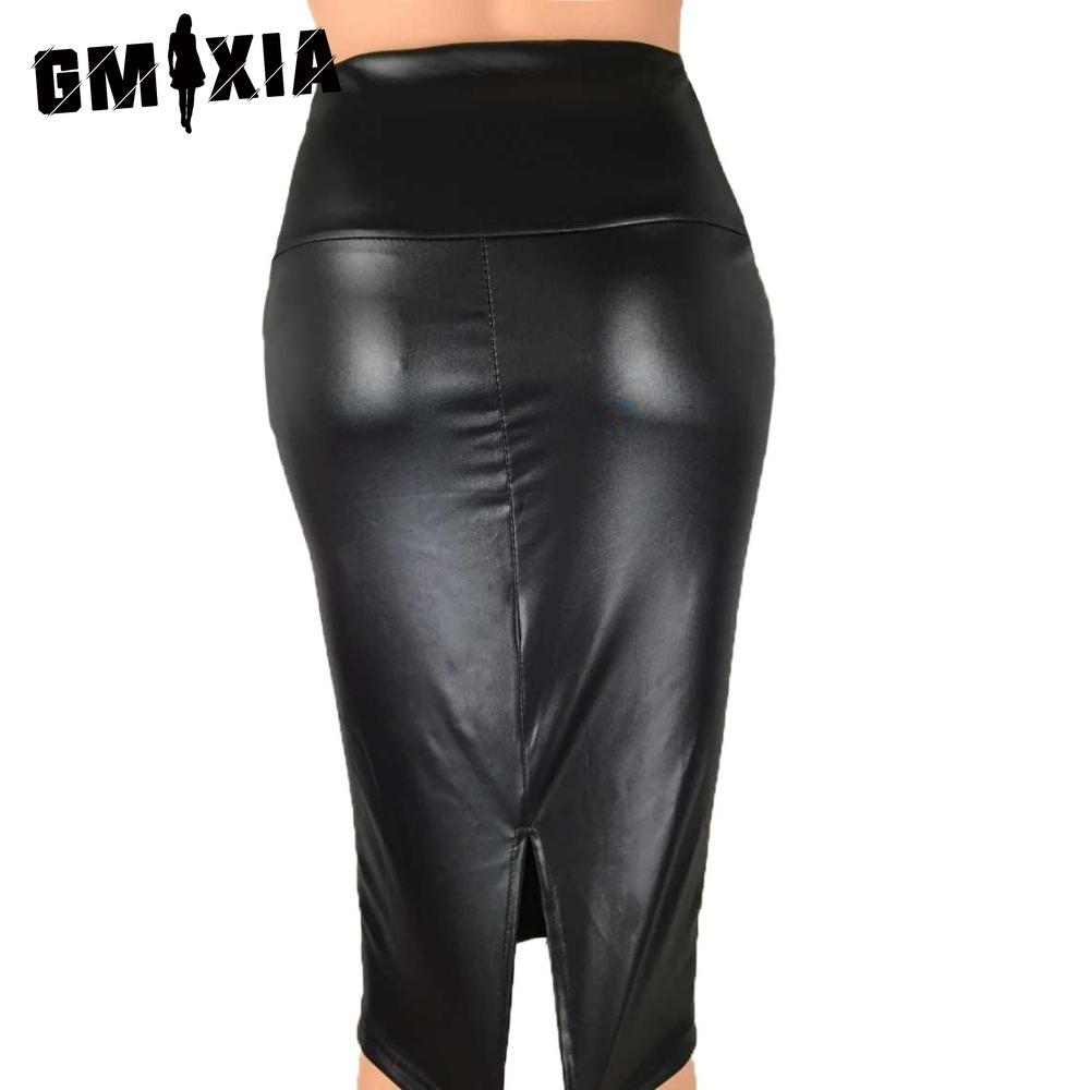 GMXIA Fuste de vară de primăvară pentru femei, la modă, casual, cu crăpătură la spate, cu imprimeu în culori solide