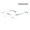 Salvatore Ferragamo Oprawki do okularów SF2569RLB 302 Okrągłe Bezrantowe Tytanowe Okulary Damskie