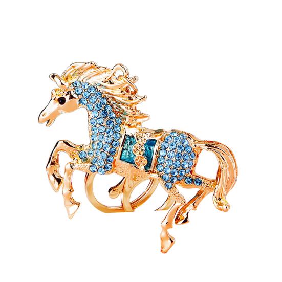 Keychain 2026 Year of Horse Key Chain Shiny Rhinestone Horse Animal Design Keychain Bag Charm Accessory