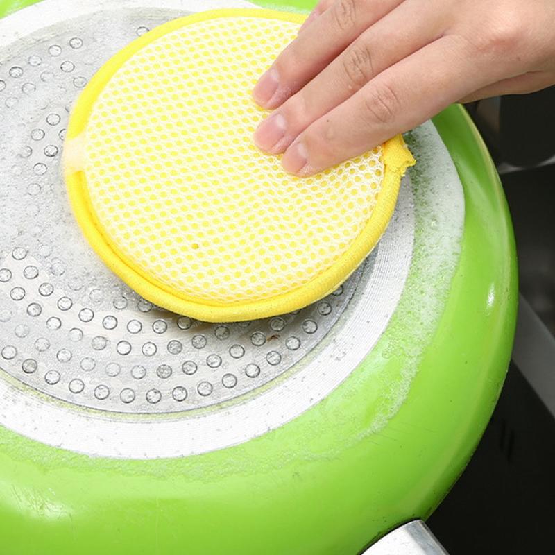 5Pcs Double Side Dishwashing Sponge Dish Washing Brush Pan Pot Dish Wash Sponges Household Cleaning Kitchen Tools
