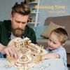 3D Wooden Puzzle Diy Building Kits Mechanical Model Marble Run Set With 4 Balls Creative Stem Toys For Adults Kids Birthday Gift