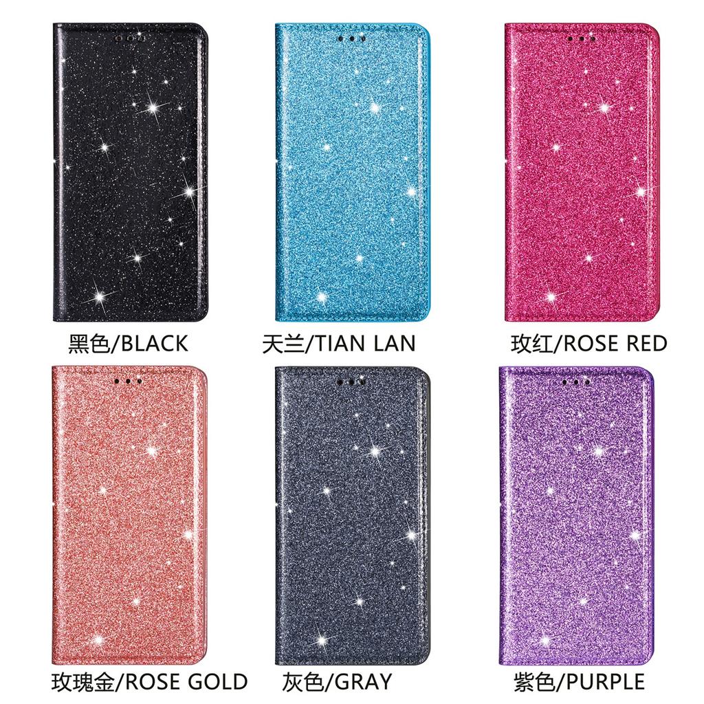 Applicable to Apple 15 glitter magnetic suction multi-card leather case 15pro women's glossy protective case 16pro card case