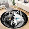 1pc Wolf YinYang Office Round Area Rug, Under Office Chairs Bedroom Living Room Home Decor, Room Deco, Available in Various Sizes