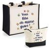 Duo Jute Tote Bag and Baby Pouch She's Great Assures Baby Gift Birth Birthday Christmas | Shopping Bag Makeup Pouch Shopping