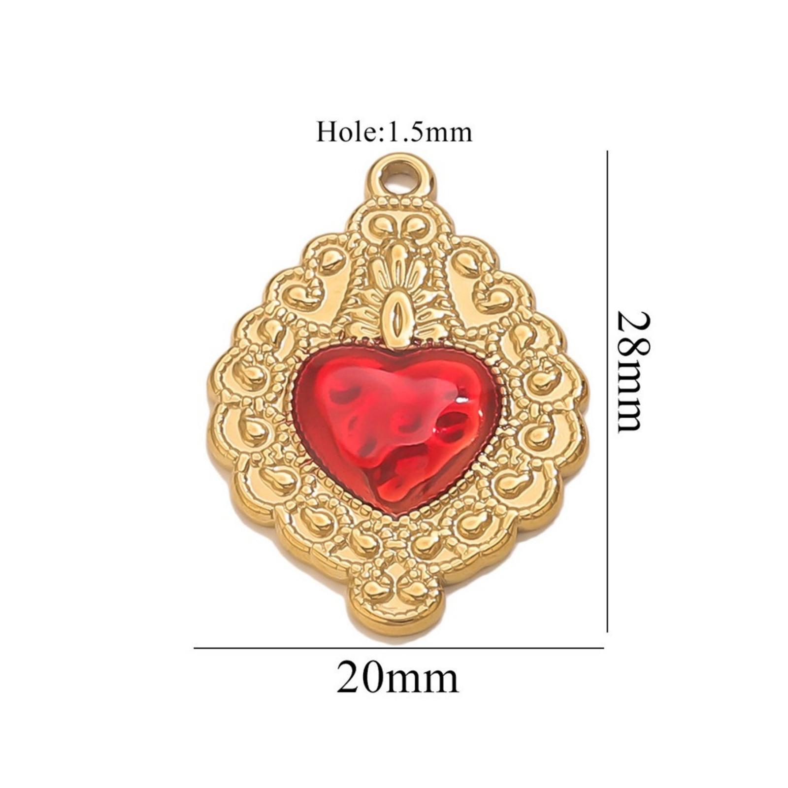 

1 Piece 304 Stainless Steel Pendant Charm Red Heart Enamel 18K Gold Plated For DIY Necklace Bracelet Jewelry Making Findings